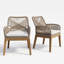 Chaises de cuisine et de salle à manger Jana rembourrées - Ensemble de 2 fauteuils de patio en bois massif-134317298