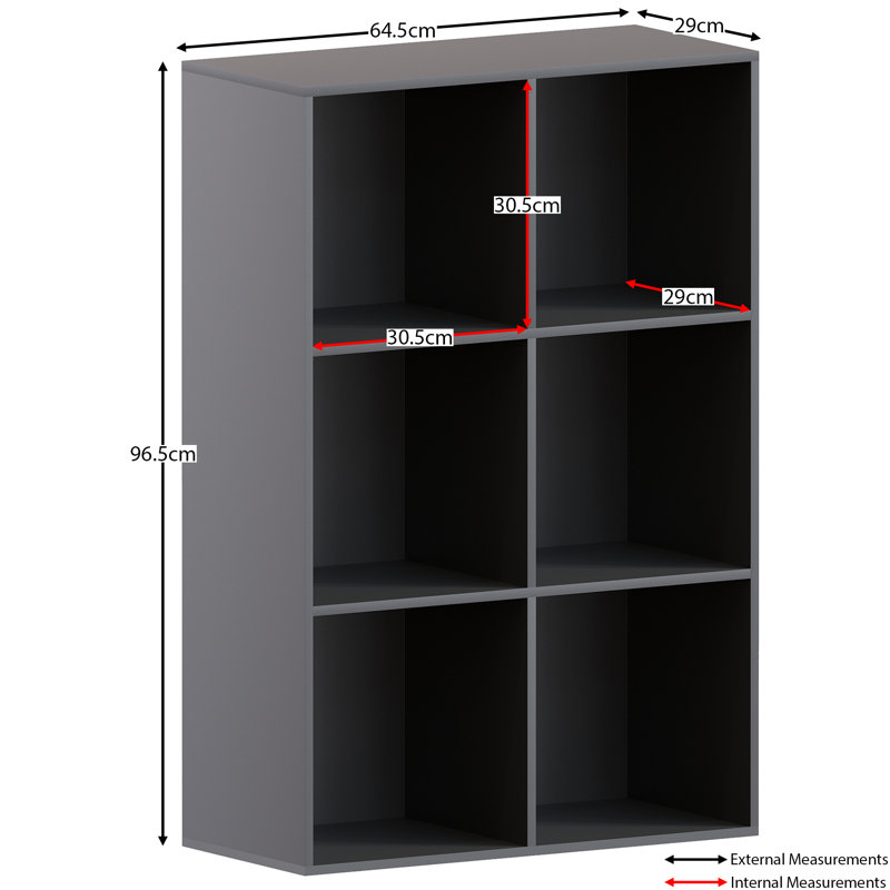 Herclides 96.5 cm H x 64.5 cm W Cube Bookcase, Black