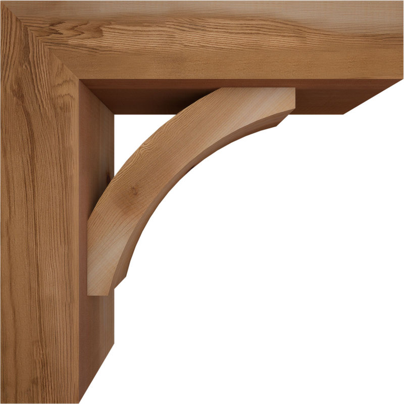 Thorton Block Bracket with Offset Brace, 18 x 18, 5 1/2"W Western Red Cedar (Smooth)