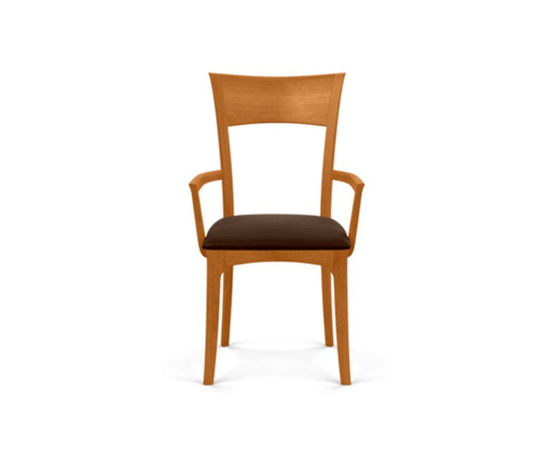 Ingrid 19.25'' H Upholstered Cherry Armchair, Natural Cherry, Coffee