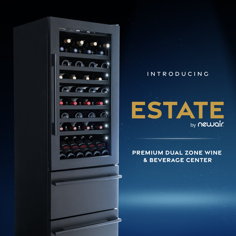 Estate 24" Black Stainless Steel Dual Zone Wine and Beverage Fridge