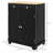 Distressed Black Entryway Sideboard - Solid Wood Countertop, 2 Drawers, Doors, Adjustable Shelf Storage Cabinet With Top Shelf, Kitchen