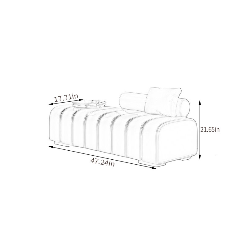 Banc rembourré Linoshka, Café, H 21,56 po x l 47,24 po x P 17,71 po