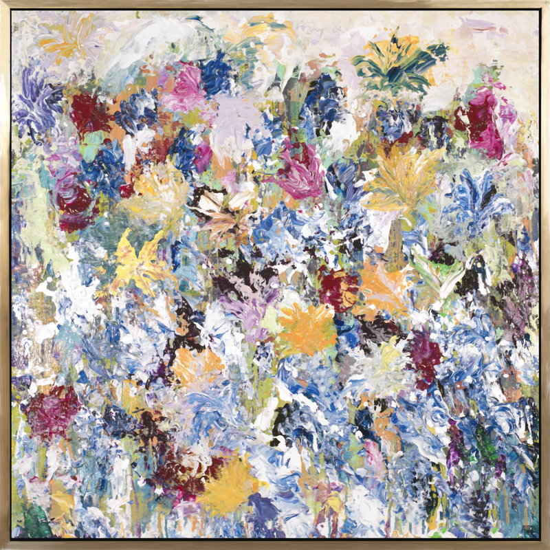 Among The Flowers I Painting, 40" H x 40" W