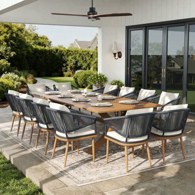 Rectangular Outdoor Dining Set With Cushions