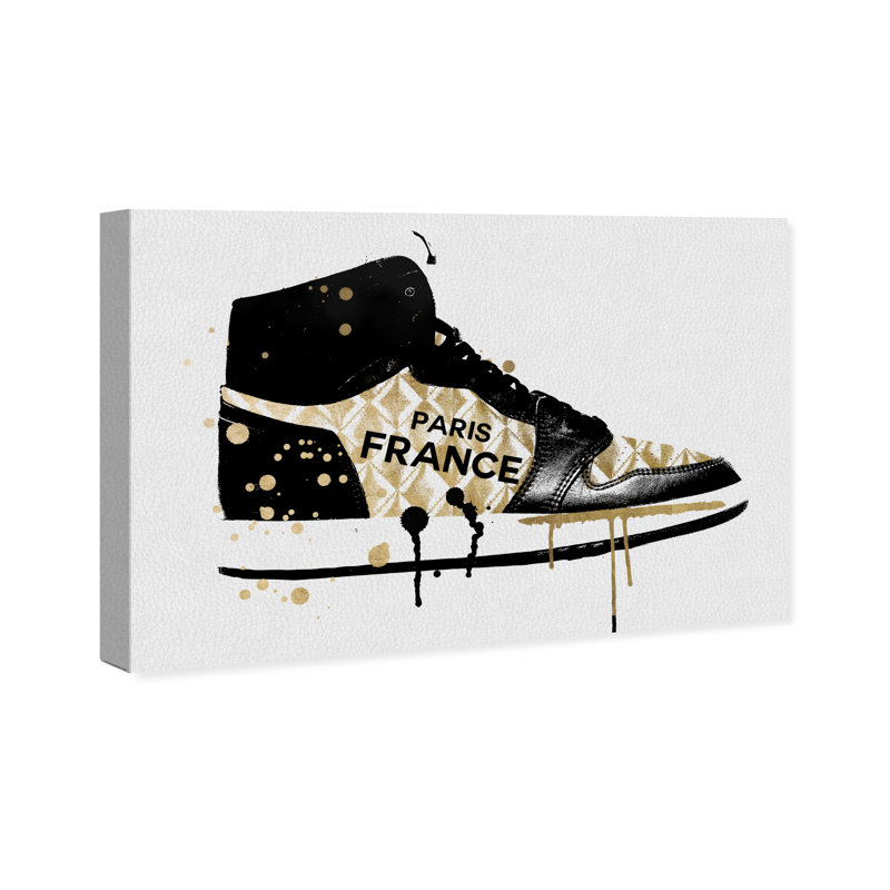 Espadrilles françaises - peinture sur toile, Toile tendue, H 30 po x l 45 po