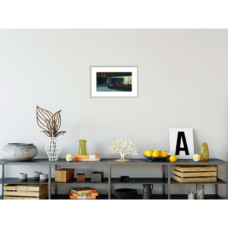 «Nighthawks» par Edward Hopper - impression giclée sur cadre, H 14,49 po x l 21,75 po