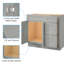 34,5 po Armoire de base de meuble-lavabo en contreplaqué gris H Shaker, 36 po x P 21 po - Porte droite, pour la salle de bain et la cuisine, 36 po, 21,5 po, fabrication moderne-1446693829