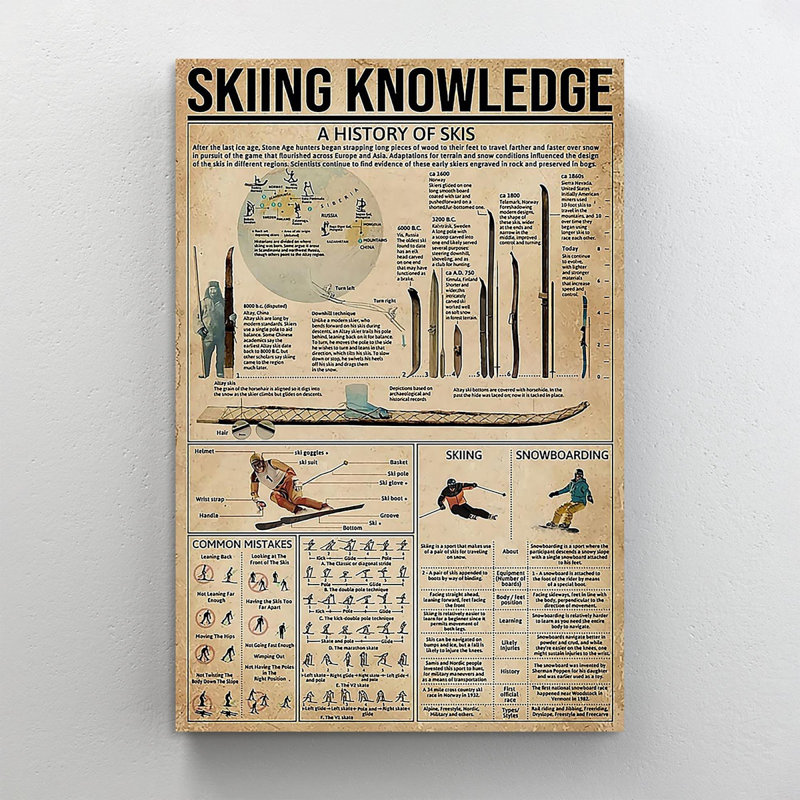 " Skiing Knowledge ", 20'' H x 16'' W x 1.25'' D