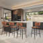 Upholstered Counter Stool with Metal Frame-653668581