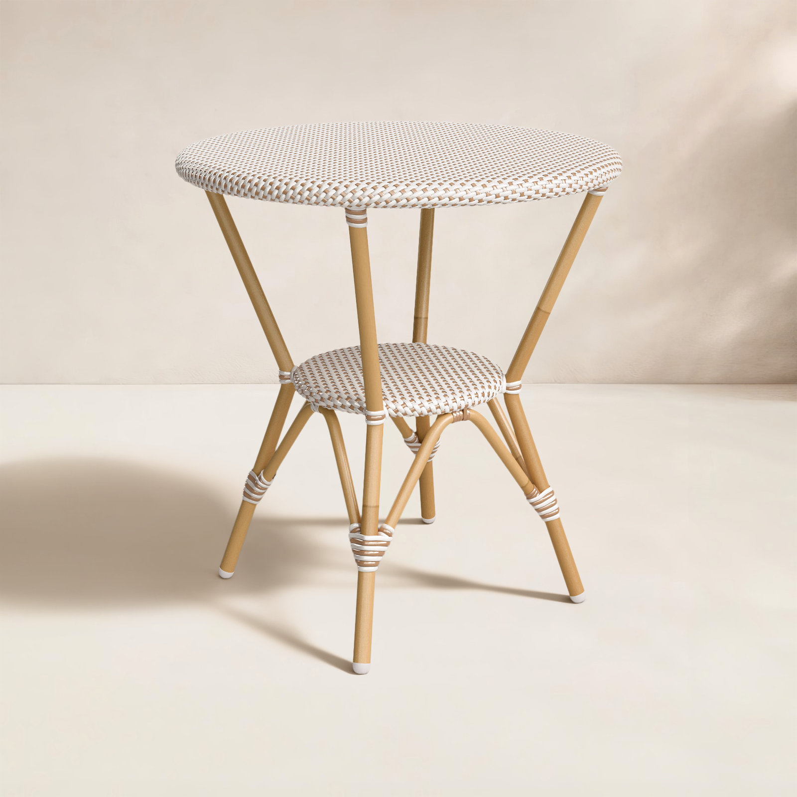 Ellie Bistro Table, Brown/White