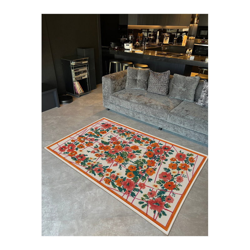 Tapis beige tissé traditionnel Mosso, 3 pi 11 po x 5 pi 11 po