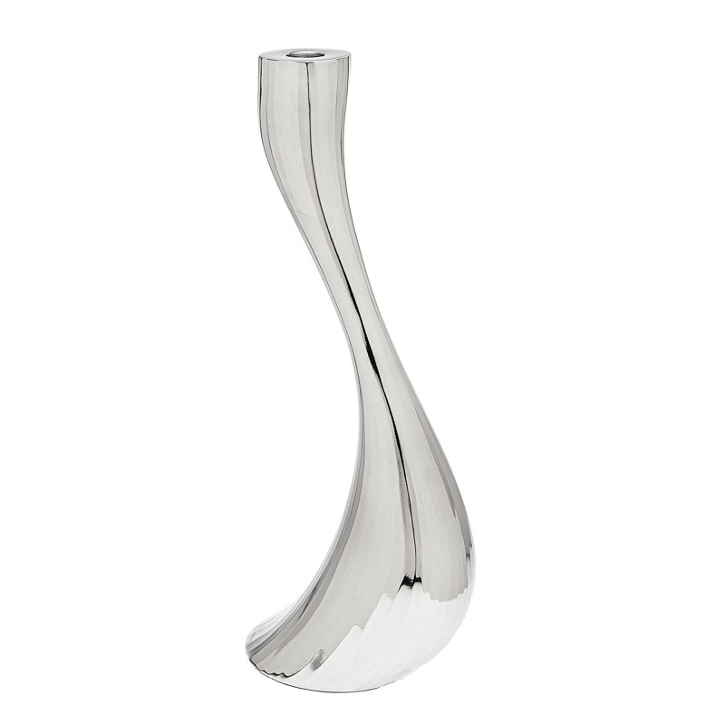 Bougeoir de table en acier inoxydable Swan, H 10 po x l 5,5 po x P 4,75 po