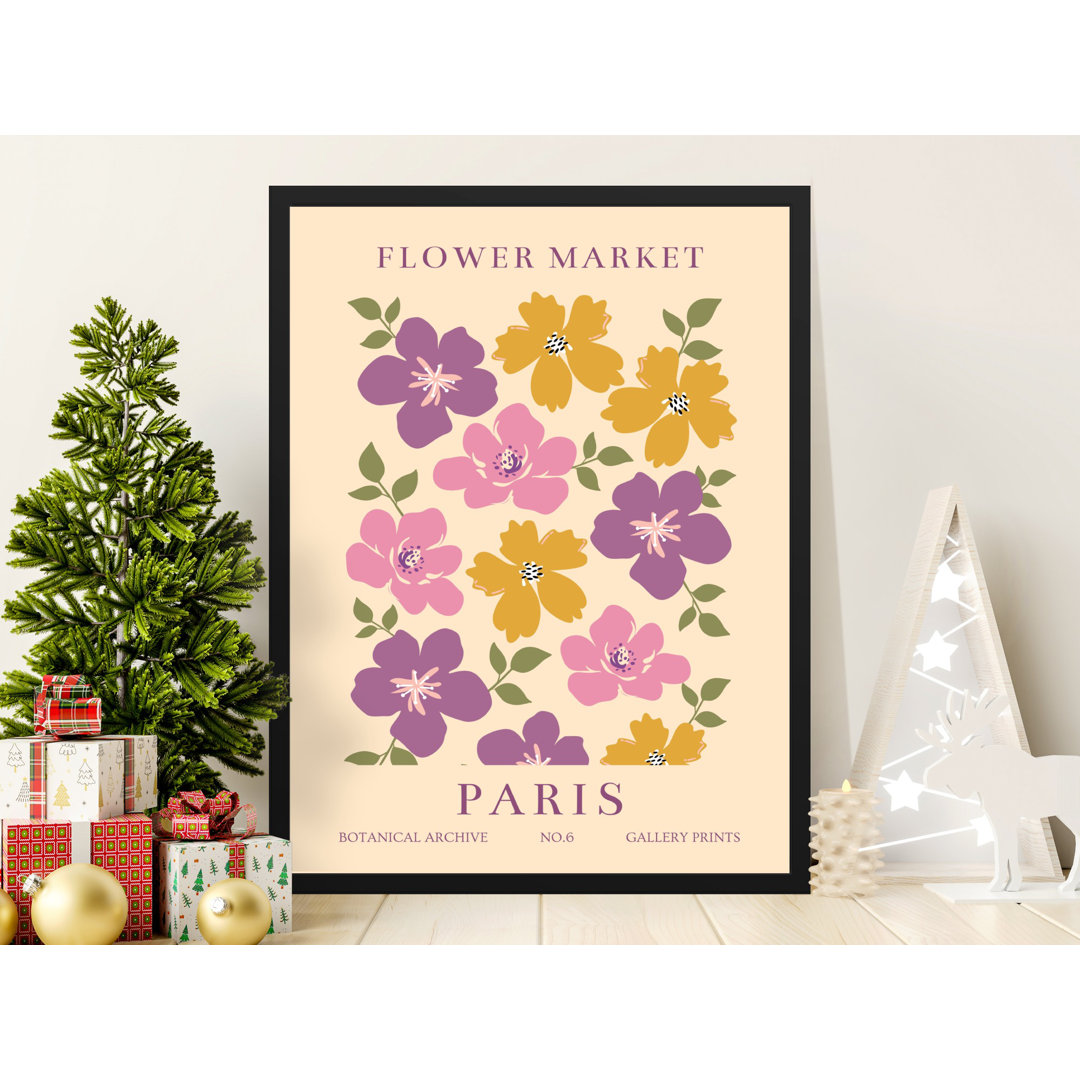 Paris Flower Market Botanical Archive Gallery Prints Poster