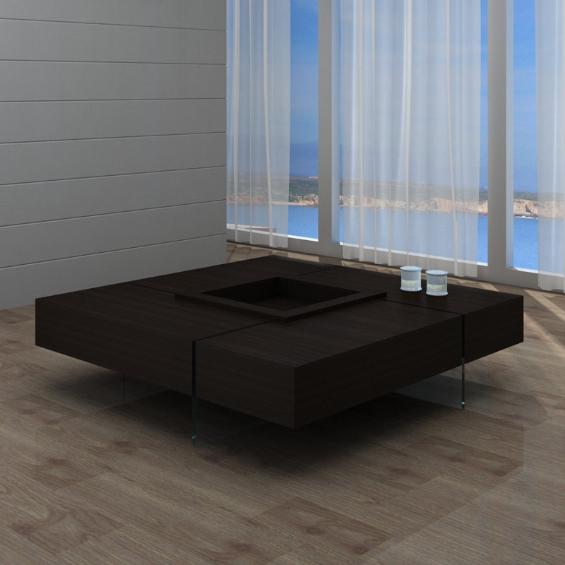 Nathan Single Coffee Table, Wenge, 16" H x 47" L x 47" W