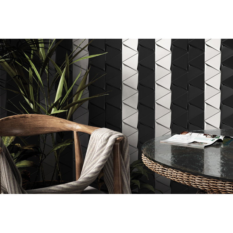 Triangolo 5" x 5" Ceramic Patterned Tile, Fog