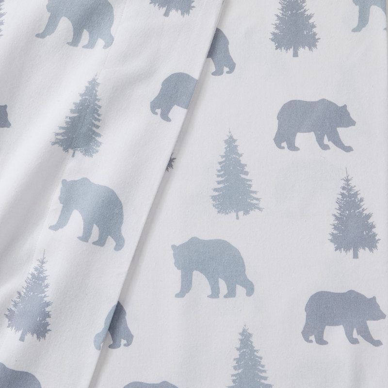 Ensemble de draps à imprimé géométrique 100% flanelle de coton, Ensemble de draps pour lit simple avec un drap-hou