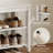  Solid Wood Shoe Bench with 2-Tier Open Shelving – Entryway Furniture-1885648470-1885648464