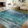 Leyat Washable Abstract Rug Ombre Distressed Non Slip Stain Resistant Low Pile Indoor Carpet