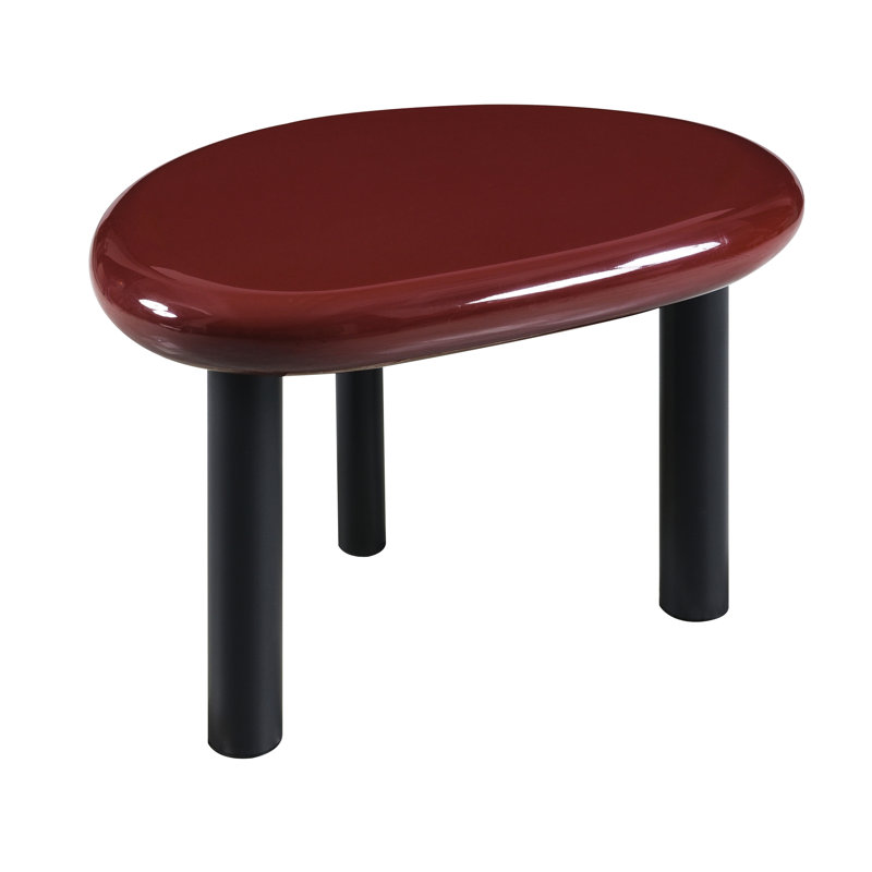 Rouge, ultrabrillant, table de bout, contemporain, plateau de table de 60 mm, matériau, base en métal, limite de poids de 40 lb, profondeur de 15 po, largeur de 21,02 po, capacité d'épaisseur de lustre contemporain de 14,33 po, produit