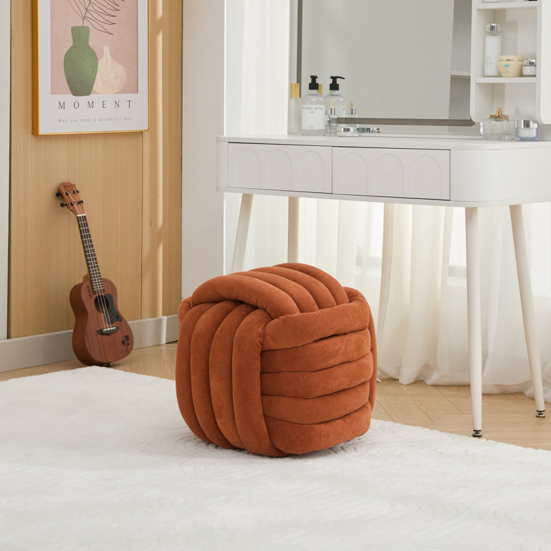 Repose-pieds en tissu Chenille, Orange