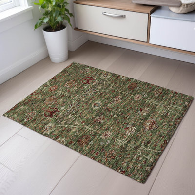 Premium Machine Washable Dahl AMF1085 Floral Rug