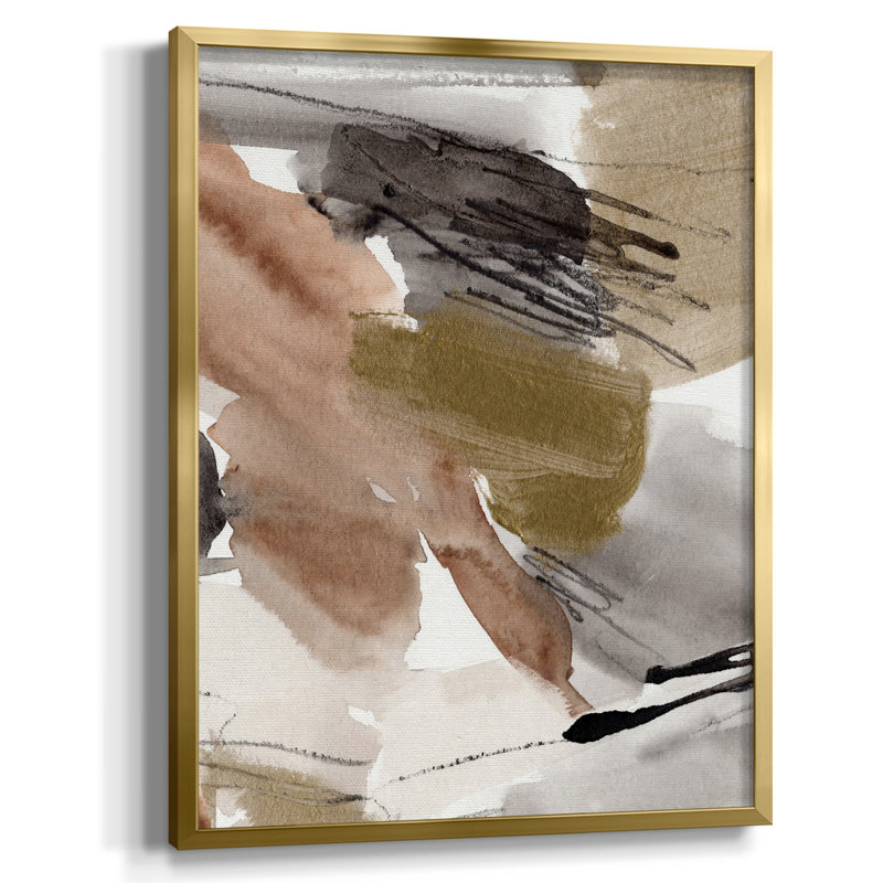 Abstract Hand-Embellished Canvas Print with Black Frame