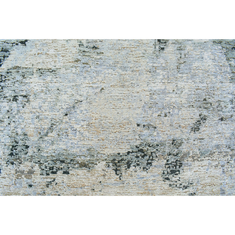 Hand Knotted Abstract Indoor Rug, Rectangle 9' x 12'