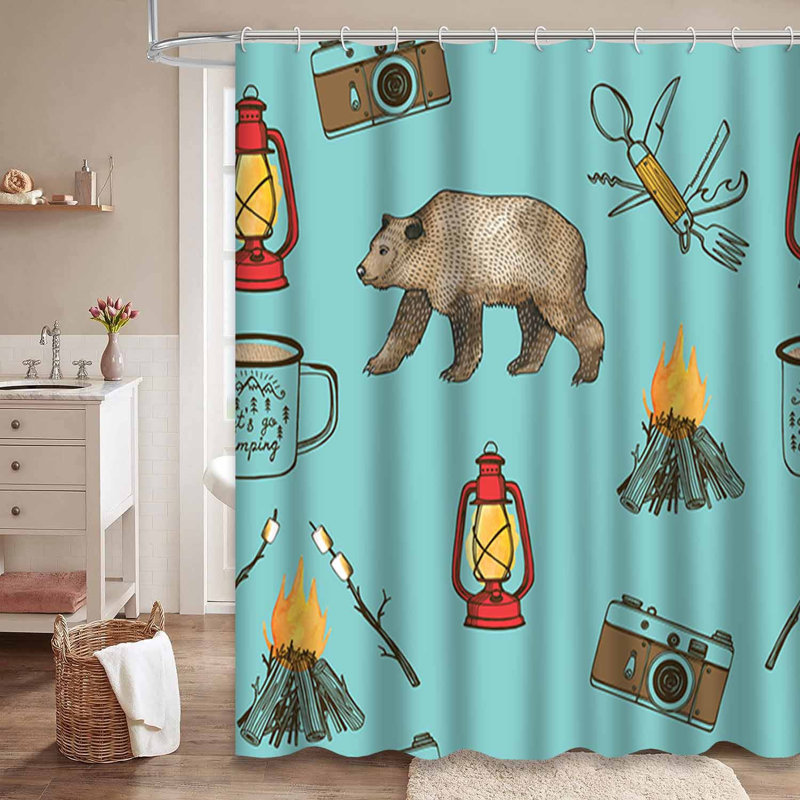 Rideau de douche imperméable avec 12 crochets, L 72 po x l 84 po