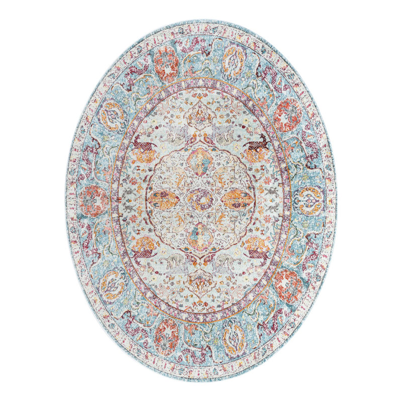 Folmar Oriental Indoor Rug, Oval 7'10" x 10'