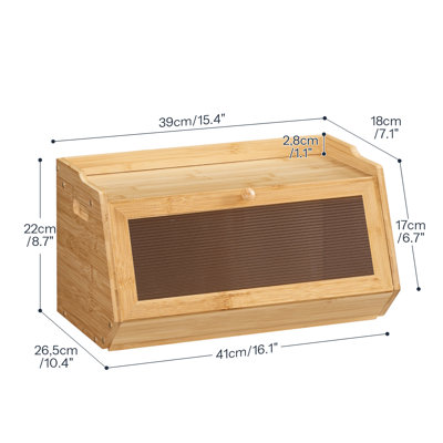 Bamboo Bread Box for Kitchen Countertop