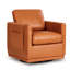 Fauteuil pivotant d'appoint en cuir véritable de 76 cm (30 po) avec poche latérale réglable et structure en bois massif-1436040851