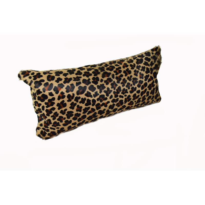 Animal Print Leather/Suede Throw Pillow