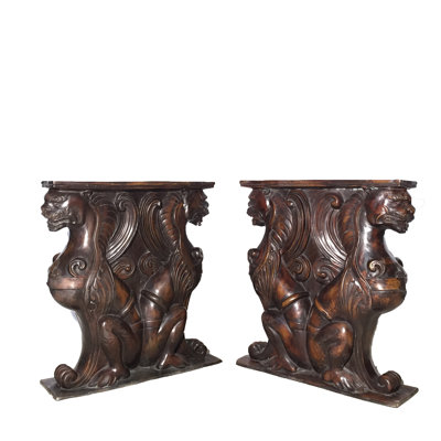 Bronze Gryphon Pair Table Base