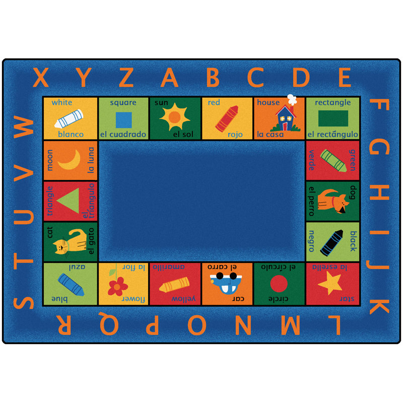 Tapis bleu / rouge touffeté Premium Collection, Rectangle 5 pi 10 po x 8 pi 4 po