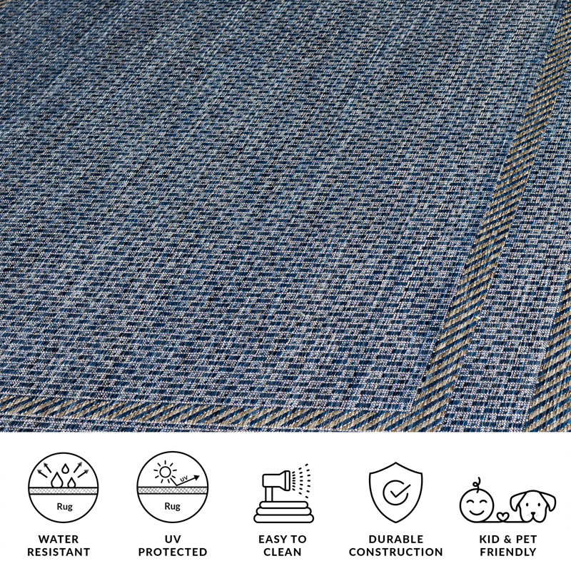Courtyard Power Loom Performance No Pattern Indoor Rug, 2'-7" x 5'-0" Rectangle