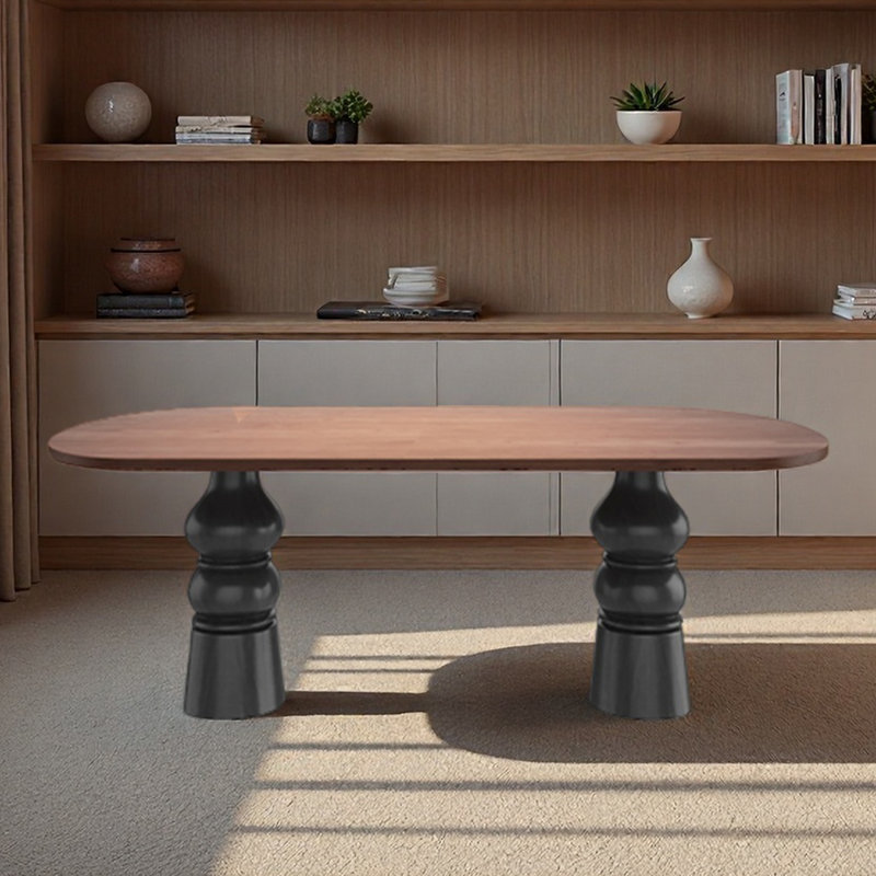 Home-use solid wood study desk with built-in socke, 29.53" H x 62.99" W x 23.62" D