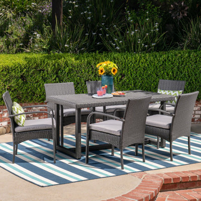 7 Piece Dining Set with Cushions by Lark Manor