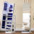 3-in-1 Rotating Floor Jewellery Mirror Cabinet with Storage Shelves-1570658802