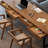 Nut-Brown Rectangular Solid Wood with 4 drawers desk-2071239689