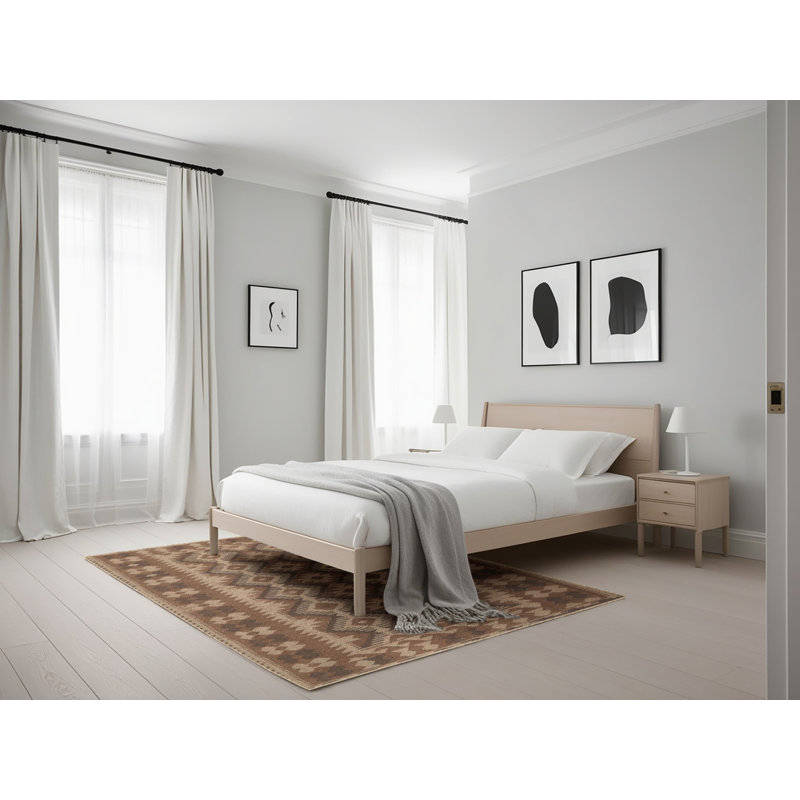 Tapis brun/beige traditionnel, Rectangle 5 pi x 7 pi