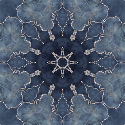 Carreau bleu marine doré II
