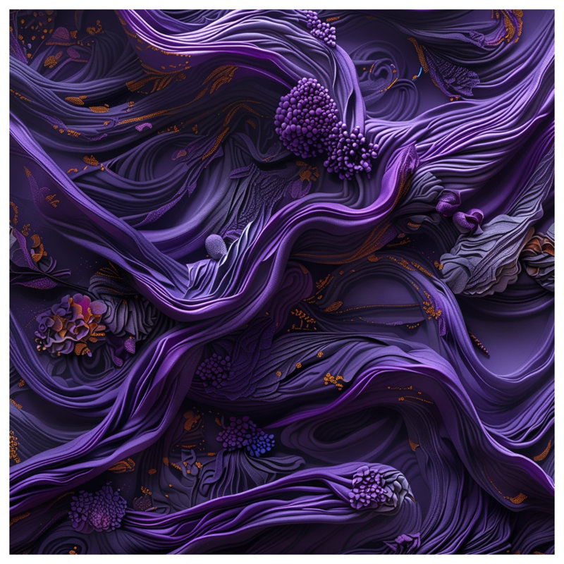 Flowing Purple Texture Quilted Bedspread All Sizes, King