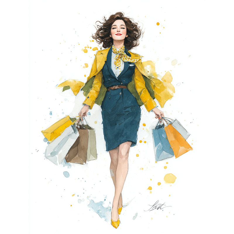 «Joyful Stroll», art mural sur toile tendue, H 36 po x l 24 po