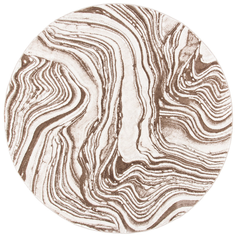 Tapis abstrait Viktor 500 Performance, Rond 6 pi 7 po