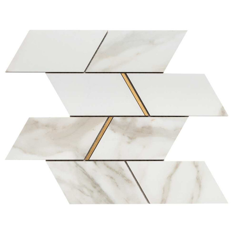 Carreau de porcelaine poli 11 po x 12 po Stately Avenue, Or