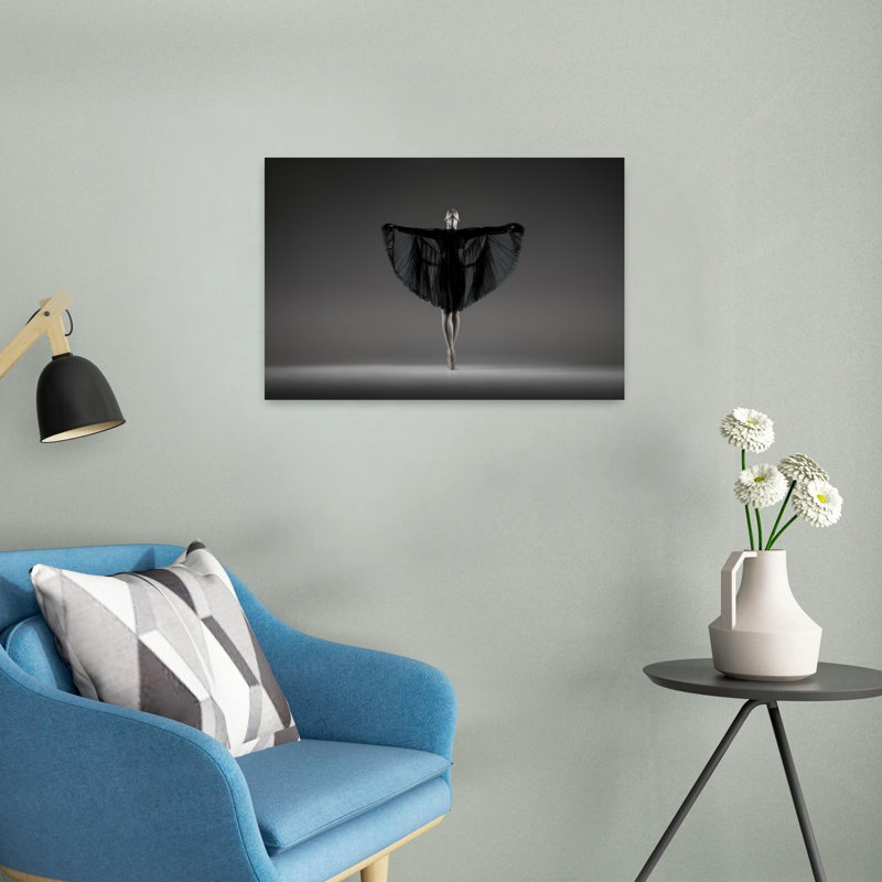 " Elegant Ballerina Pose Classic Dramatic Elegant Wall Art Print " by Georg Scharf, H 16 po x l 24 po