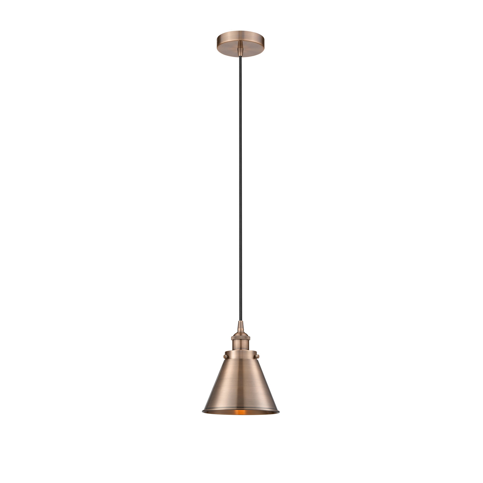 Rouvin Single Light Metal Dimmable Pendant, Antique Copper
