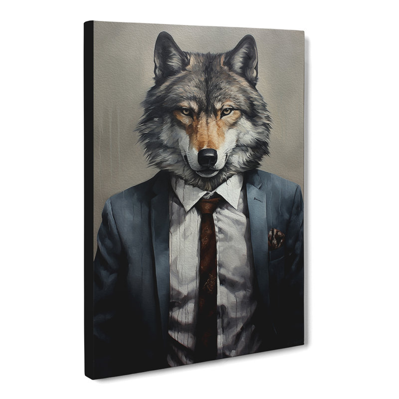 Wolf In A Suit - No Frame Print, 50cm H x 35cm W x 3cm D