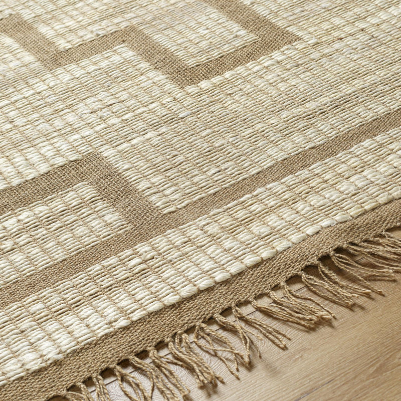 Envoy Moroccan Handmade Flatweave Jute/Sisal Area Rug in Khaki/Camel, Rectangle 8' x 10'